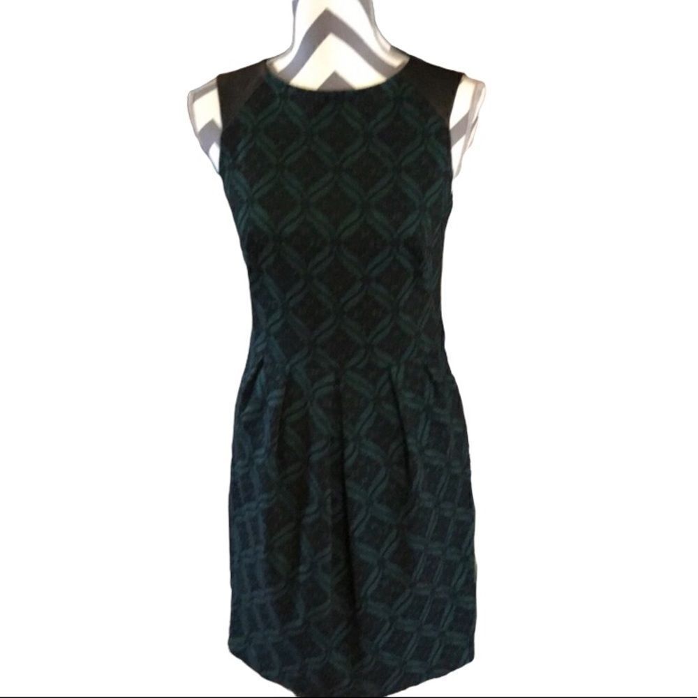 ABS Platinum Size 4 Dress with Faux Leather